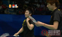 2010年亚运会羽毛球比赛 于洋/王晓理VS 李敬元/河贞恩女双半决赛高清比赛录像