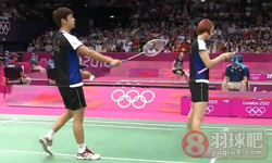 2012年奥运会羽毛球比赛 李龙大 河贞恩(韩国)VS卡米拉·吕特·尤尔 托马斯·雷伯恩(丹麦)  混双资格赛高清录像